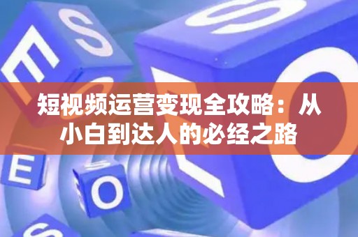 短视频运营变现全攻略：从小白到达人的必经之路
