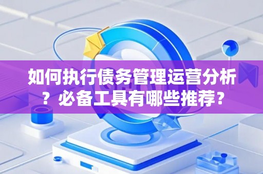 如何执行债务管理运营分析?必备工具有哪些推荐? 如何执行债务管理运营分析?必备工具有哪些推荐?